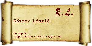 Rötzer László névjegykártya