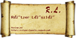 Rötzer László névjegykártya